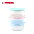 Colorful PE Lid Oven Use Glass Food Container